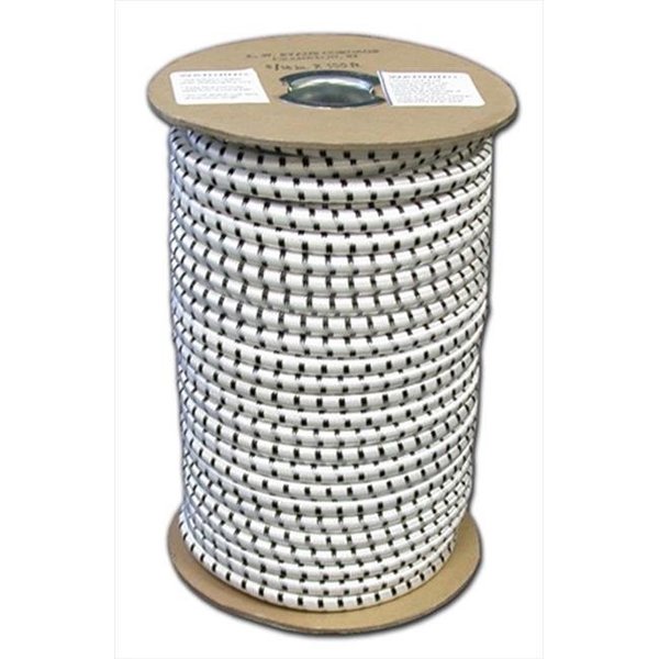 T.W. Evans Cordage Co Inc T.W. Evans Cordage SC-308-050 .375 in. x 50 ft. Elastic Bungee Shock Cord in White and Black SC-308-050